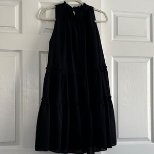 Ann Taylor Black Tiered Sleeveless Dress